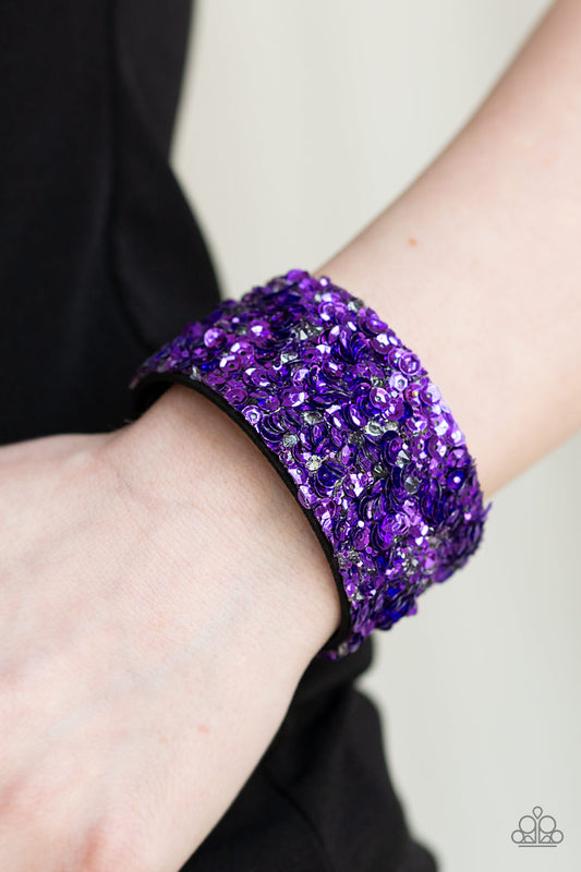 Paparazzi Bracelet - Starry Sequins - Purple