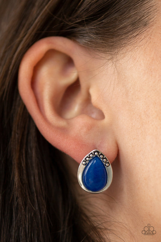 Paparazzi Earrings - Stone Spectacular - Blue