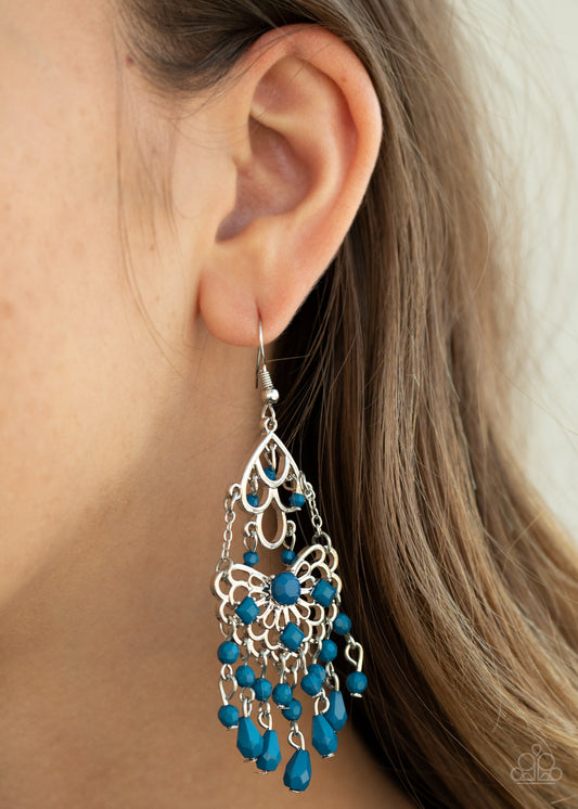 Paparazzi Earrings - Glass Slipper Glamour - Blue