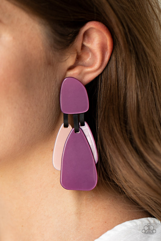 Paparazzi Earrings - All FAUX One - Purple