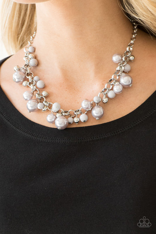 Paparazzi Necklace - The Upstater - Silver - Gray